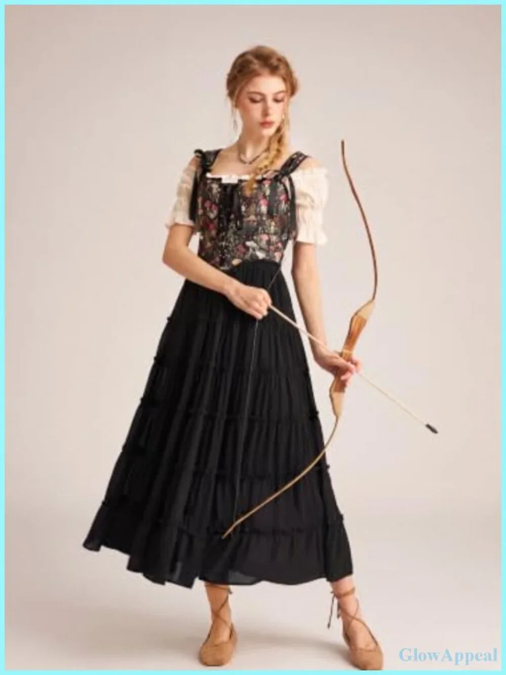 Chiffon Maxi Skirt with Pockets, Elastic High Waist A-Line Tiered Long Skirt